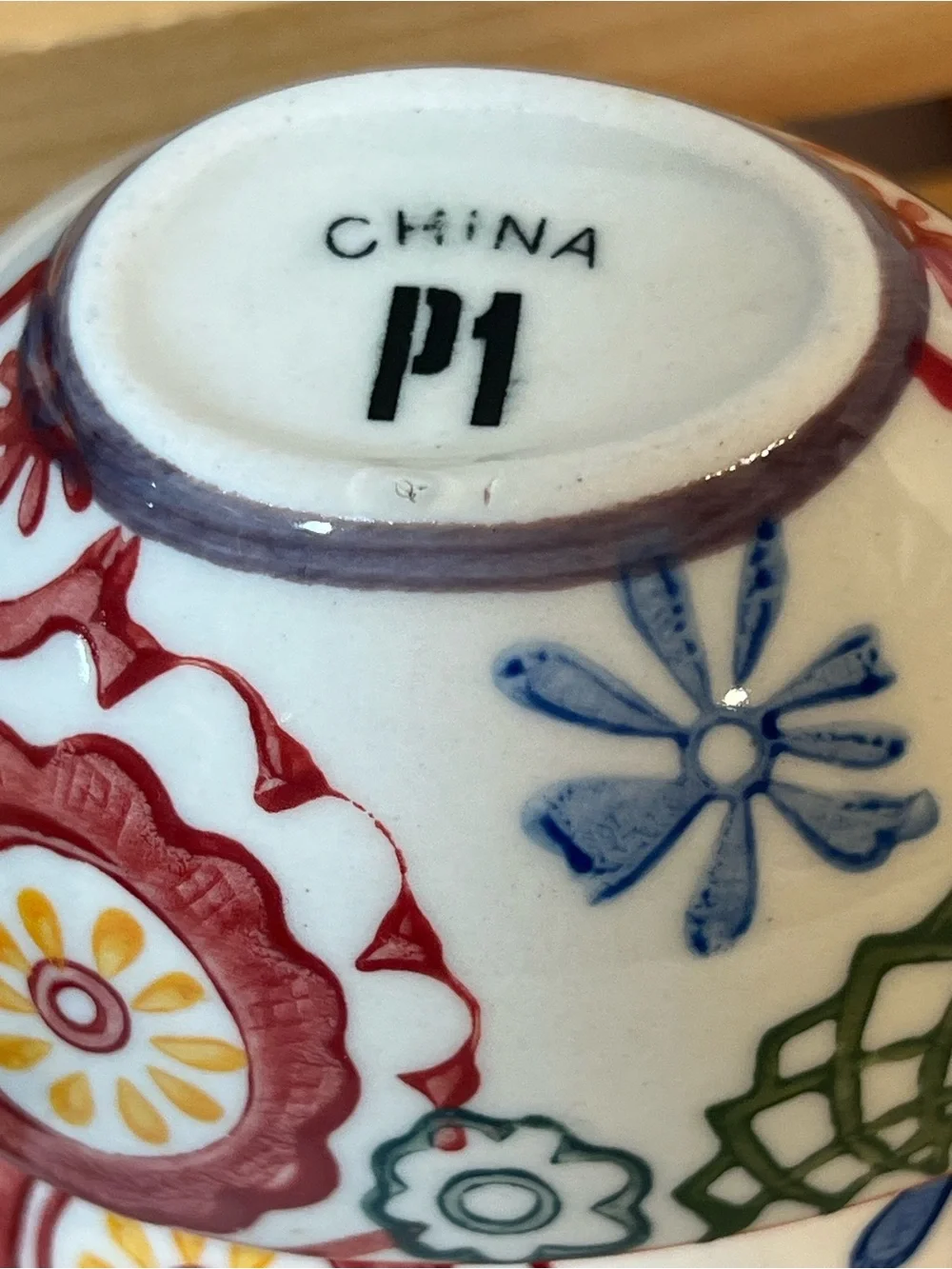 P1 Pier 1 EUC 4-Piece Multicolor Floral Ceramic Nesting Measuring Cups | Boho